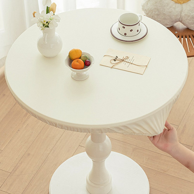 가오니크 고급 가죽 식탁보 방수 원형 가정용 업소용, 모던 크림, 1개, 소(60cm)