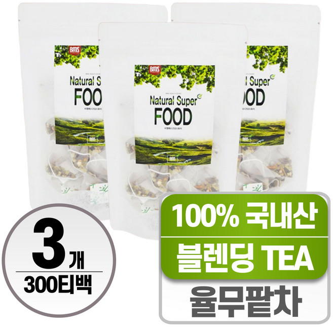 국내산 대용량 율무팥차 헬시위듀 블렌딩티 물대신차 티백, 3개, 100개입, 1.2g