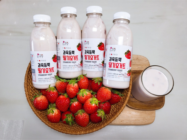 임실 꽃과목장 요프로 과육듬뿍딸기요거트 450ml, 1개