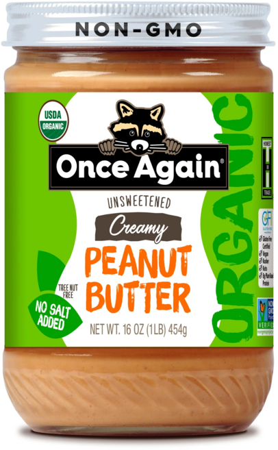원스어게인 크리미 피넛 버터 언스위튼드 앤 솔트 프리, 454g, 1개