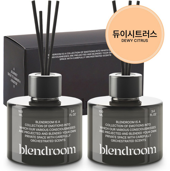 블랜드룸 생활용 디퓨저 1+1, 듀이시트러스, 2개, 100ml