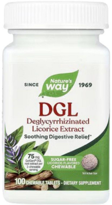 네이처스웨이 DGL 감초추출물 씹어먹는 100츄어블 글라이신 디지엘, 100정