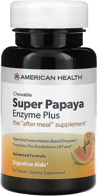 매우편하고 American Health 슈퍼 파파야 효소 플러스 90정 끝내주게잘나가는상품, 1