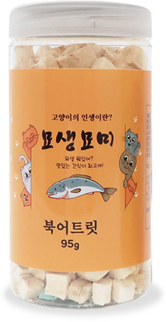 무릎냥이 동동이네 고양이 동결건조 간식 묘생묘미 북어트릿 치킨트릿 x 2개 택1 기호성 좋은 고단백 북어 닭가슴살 원물100% 강아지 고양이 트릿 큐브, 95g