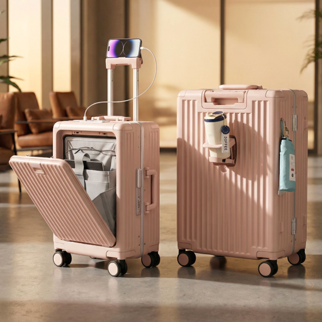 제트투 전면 오픈형 20인치 기내용캐리어 멀티 하드캐리어 24인치 대형 여행캐리어 TC-19