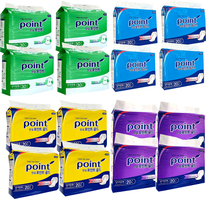 안심 포인트 속기저귀 날개형 일자형 성인용 남녀공용 4팩, FREE(onesize), 4개, 20매, 라운드형노랑