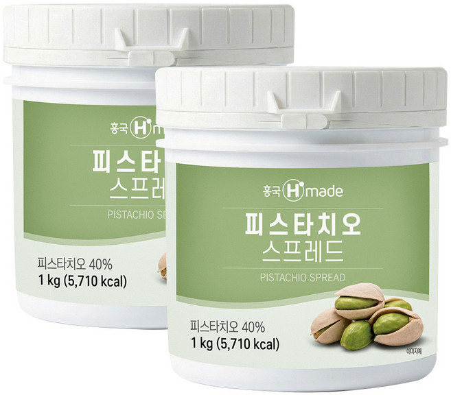 흥국 피스타치오 40% 스프레드 1kg 2개세트, 2개
