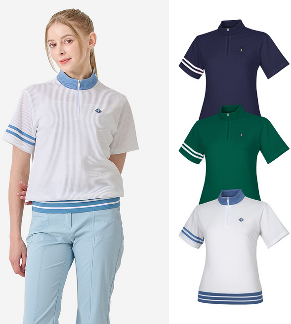 빌트모아 여성 골프웨어 반집업 브루종 반팔 티셔츠