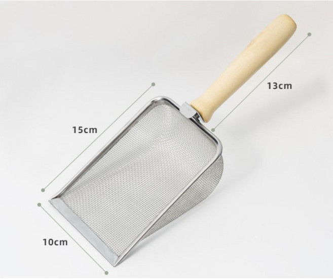 【鏟屎神器】貓砂鏟子 細孔 膨潤土 礦砂鏟 鼠砂鏟 不銹鋼 蘆丁雞鏟工具 貓咪用品 網孔鏟, 1個, 1隻, Silver