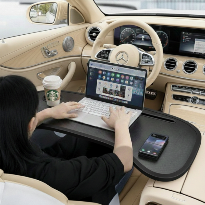 에버올 차량용 테이블 접이식 거치대, 검정, 1개