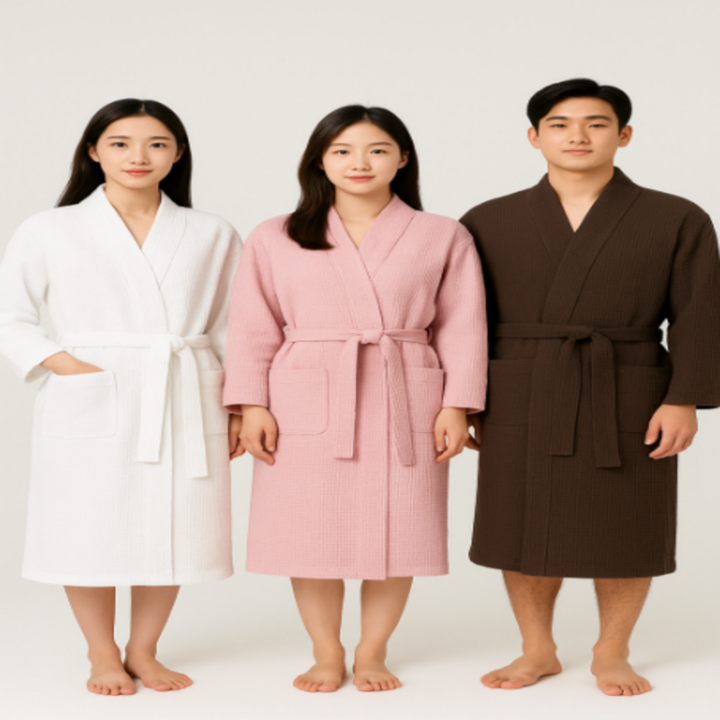 H-Company 극세사 호텔 와플 가운