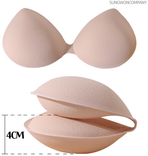 이너퀸 프리수 여성용 4cm 일체형 왕 뽕 볼륨업 라텍스 쿠션 브라 패드 4cm일체형왕뽕