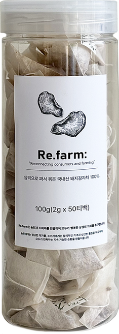 리팜 압력으로 쪄서 볶은 국내산 돼지감자차 삼각티백 오픈캡형, 1개, 50개입, 2g