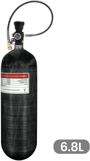 TUXING 스쿠버 다이빙용 고압 실린더 탄소 섬유 6000PSI 조절 밸브 4500psi M18 1.5 300Bar 4.7L, 01 CHINA, 01 with valve