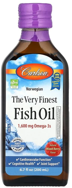 칼슨랩스 노르웨이산 피쉬 오일 믹스 베리 맛 1600mg 200ml(6.7fl oz), CAR19300, 1개 - 쿠팡