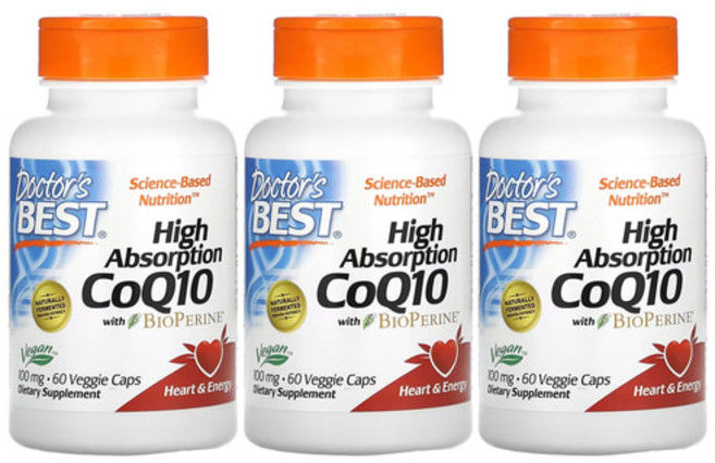 닥터스베스트 코큐텐 바이오페린 100mg 60정 코엔자임 유비퀴논 CoQ10 3개