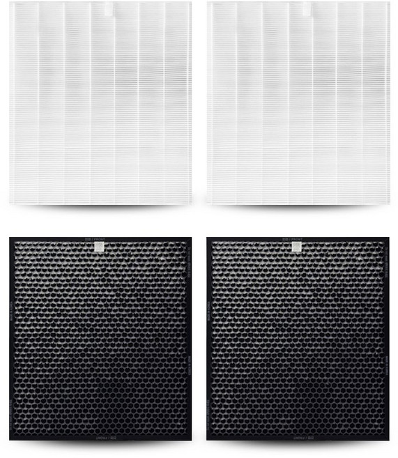 [호환] 필터탑스 현대큐밍 공기청정기필터 세트 HQ-A20700, 1세트, 헤파2장+탈취2장