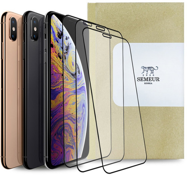 스메르 풀커버 강화유리 휴대폰 액정보호필름 3매, 1세트