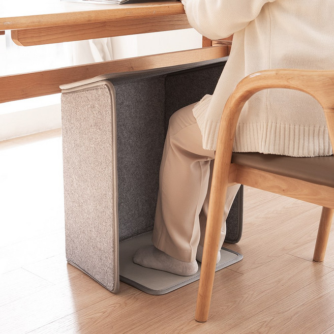 디큐브 사무실 파티션히터 5면 접이식 히팅패드 발난로, 웜 그레이 1+1