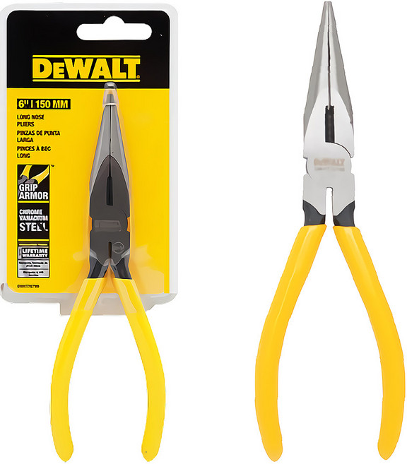 디월트 6인치 그립아머 롱노즈 롱노우즈 롱로우즈 DWHT70799, 1개