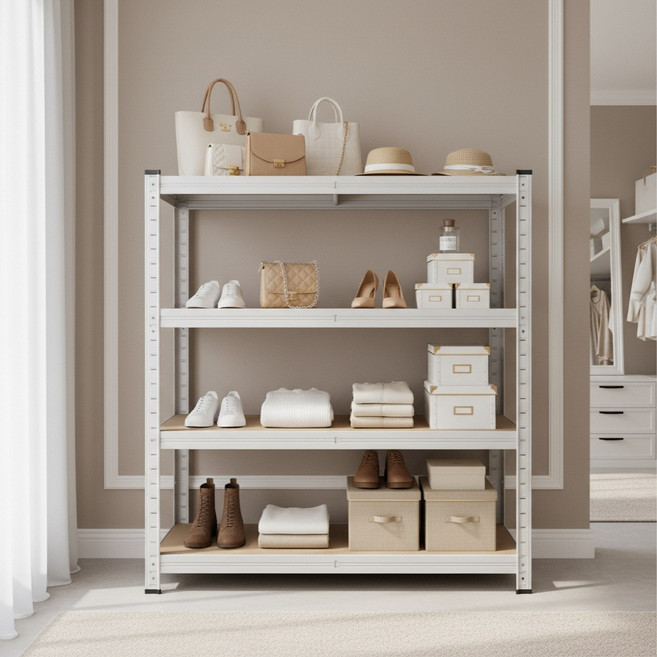 페리코 철제 무볼트 조립식 앵글 선반 화이트 5단, 4단