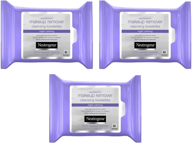 뉴트로지나 메이크업 리무버 클렌징 타월렛 나이트 카밍, 3개
