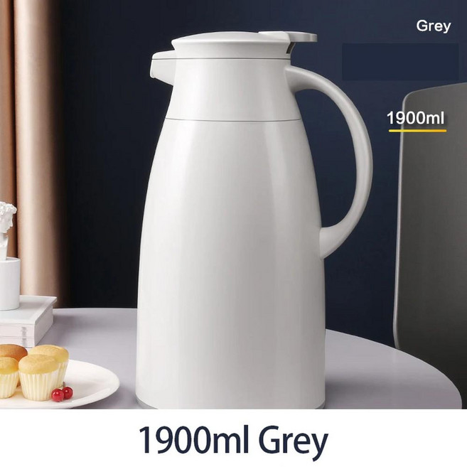 대용량 단열 냄비 휴대용 열 주전자 커피 차 진공 플라스크 유리, 1개