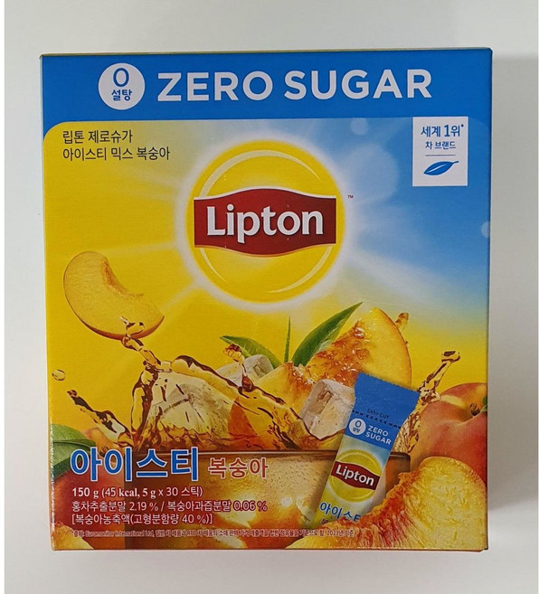 립톤 제로슈가 아이스티 믹스 복숭아, 5g, 30개입, 3개