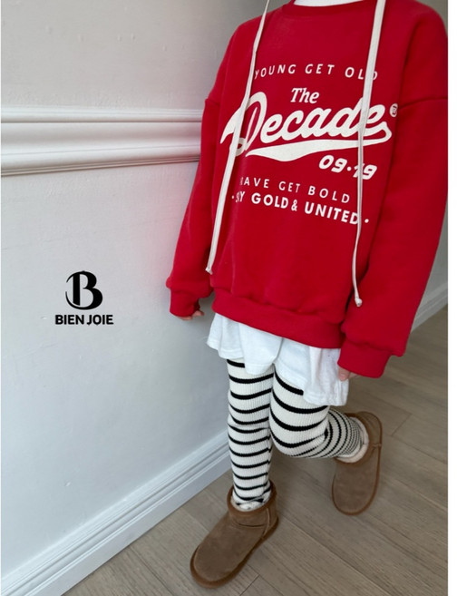 韓國 Bienjoie 大條紋刷毛內搭褲