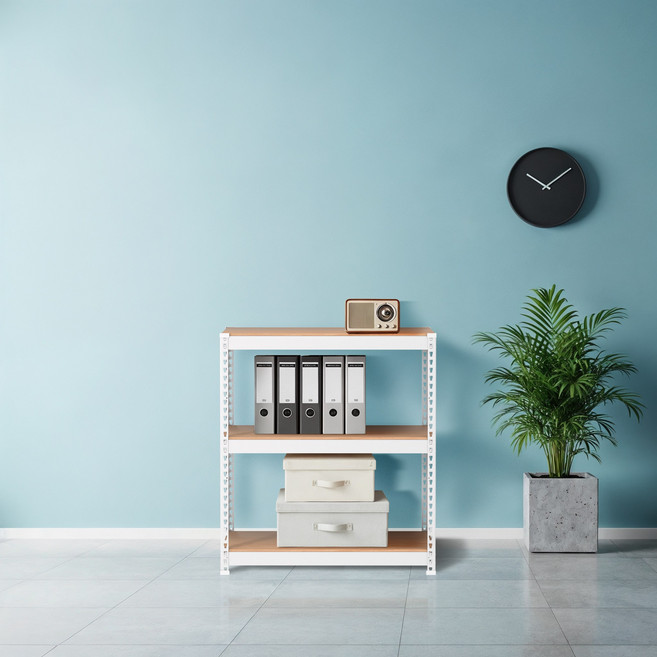 스피드랙 조립식 철제 수납 선반 앵글 600 x 500 x 900(h) 3단, 화이트, 1개