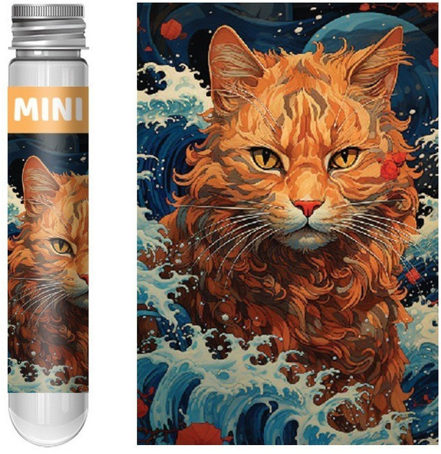 BB優選 150片 Mini試管拼圖 梵高名畫 星空風景, 浮世繪貓,150片試管拼圖 不含框, 1個