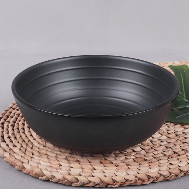 퓨전토기 줄볼 BB 멜라민 대접 면기 블랙 식기, 퓨전토기 줄볼 8 7437 (244123), 1개