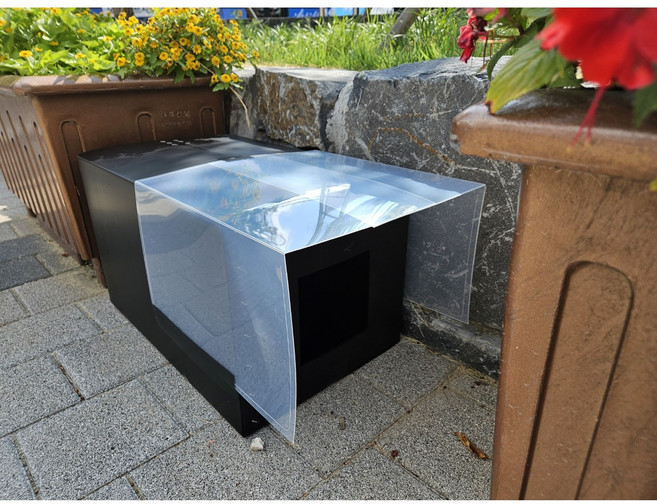 길고양이 투명처마 급식소용 여름집 방수, 투명2겹처마 대형, 1개