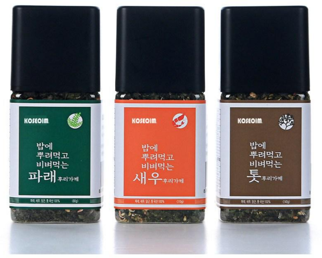 [고서임] 밥에 뿌려먹고 비벼먹는 해초 후리가케 (톳/ 새우 / 파래) 골라주세요, 3개가 1세트