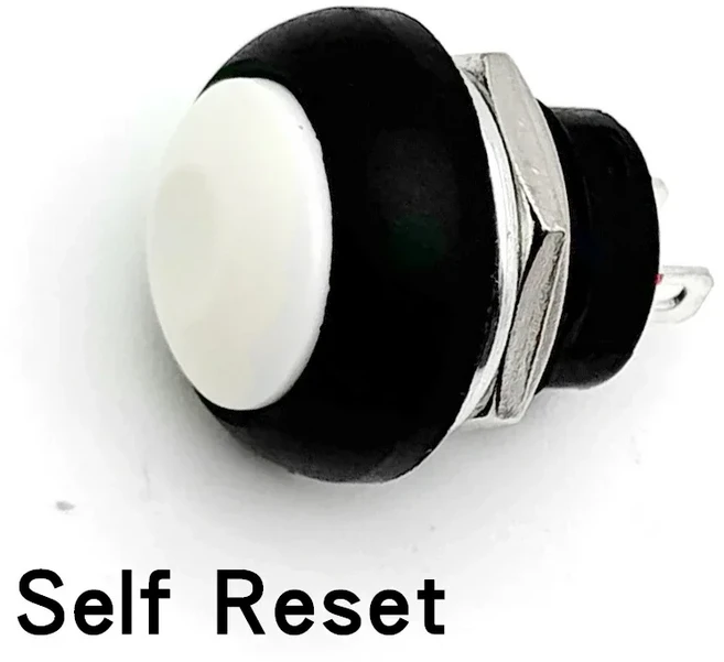 5/20/100Pcs PBS-33B 12mm 셀프 리셋 ON-OFF 자동 잠금 푸시 버튼 스위치 2Pin 미니 순간 원형 스위치, 07 White Reset, 01 20PCS
