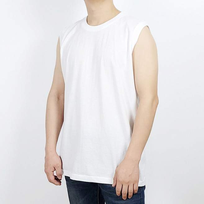 벨르모드 1+1 국산 M-7XL 순면 무지 민소매 나시 티셔츠