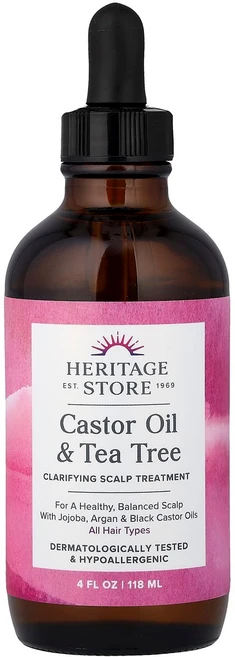 헤리티지 스토어 캐스터 오일 & 티트리 두피 정화 트리트먼트 모든 모발 타입용 118ml HRP-51343 - 쿠팡