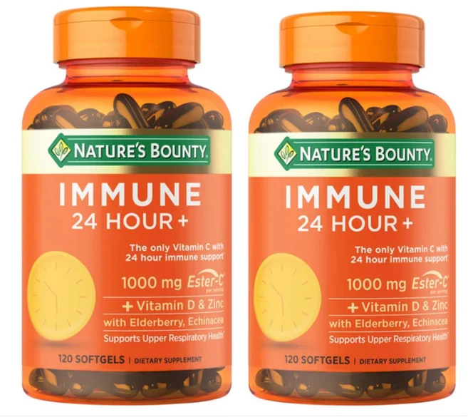 면역영양제 네이처스바운티 면역 이뮨 비타민C Ester-C1000mg 24시간 플러스 120정, 2개 - 쿠팡