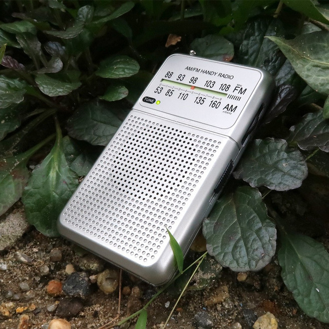 코비 CXPR50 휴대용라디오 AM FM수신 아날로그 튜너, 실버