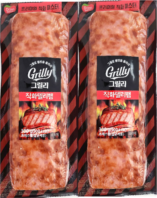 동원 그릴리 직화델리햄-아이스팩+보냉팩 포장, 300g, 2개