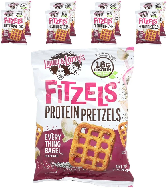 Lenny & Larry's Fitzels™ Protein Pretzels Everything Bagel 8 Packs 3 oz 85 g Each, 85g - 쿠팡