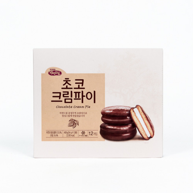 자연드림 초코크림파이, 12개, 34g