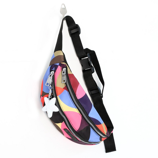 미쓰백 리치 슬링백 가벼운 여성 힙색 슬림한 여자 웨이스트백 스포츠 메신저 가방, F, 1개