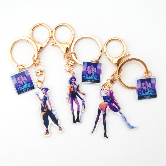 케이팝 데몬 헌터스(케데헌) 키링 세트, 전신 키링 3종, 1세트