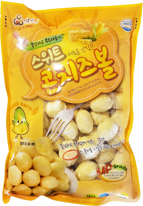 떡안애 스위트 콘치즈볼 1kg 마라탕사리 콘치즈떡