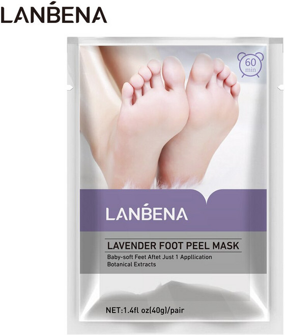 발 바닥 뒤꿈치 크림 갈라짐 발꿈치 각질 제거LANBENA 라벤더 풋 필 마스크 필링 큐티클 힐 1 쌍 만 필요 2, 1개, 한개옵션0
