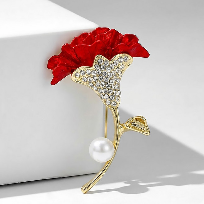 VITALO 카네이션 브로치 어버이날 스승의날 부모님 선물용 감사의달 정장 코사지 정장 포인트+악세사리케이스(블랙)