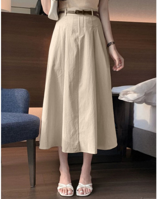 마이쏭 여성 빅사이즈 봄신상 체형커버 컬럼A라인롱스커트(벨트Set)