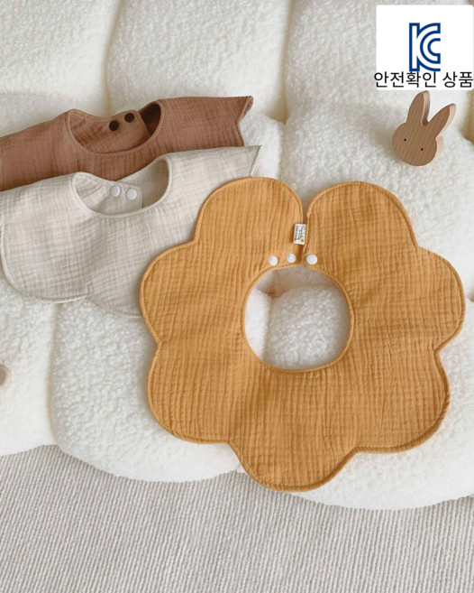 사이 아기 면턱받이 유아 침받이 고급거즈 3종세트 스카프 국산제품