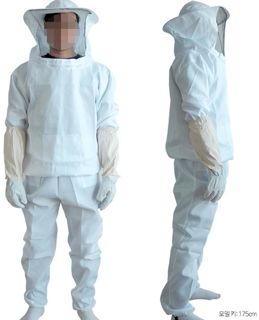 말벌보호복 양봉작업복 장수말벌 방충 말벌퇴치 벌쏘임 방지 모자 상하의 세트, 모자 상하의 장갑 세트